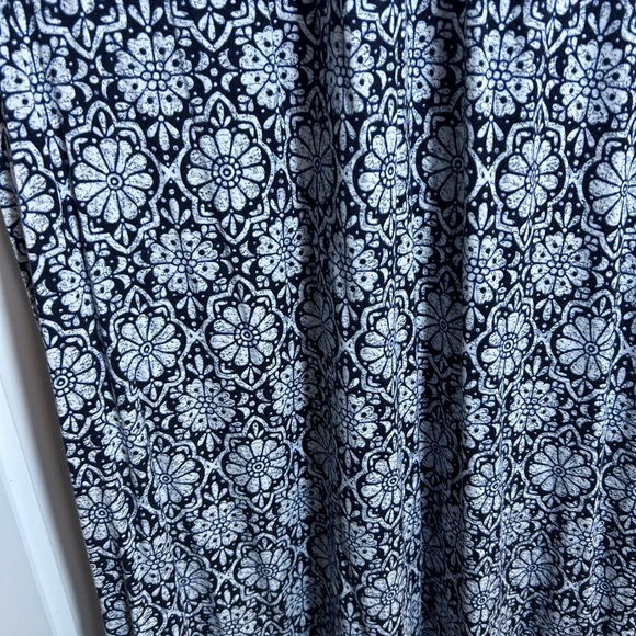 J Jill Women’s Plus 1X Sleeveless Maxi Dress Blues Geometric Pattern 3627 - Picture 3 of 9